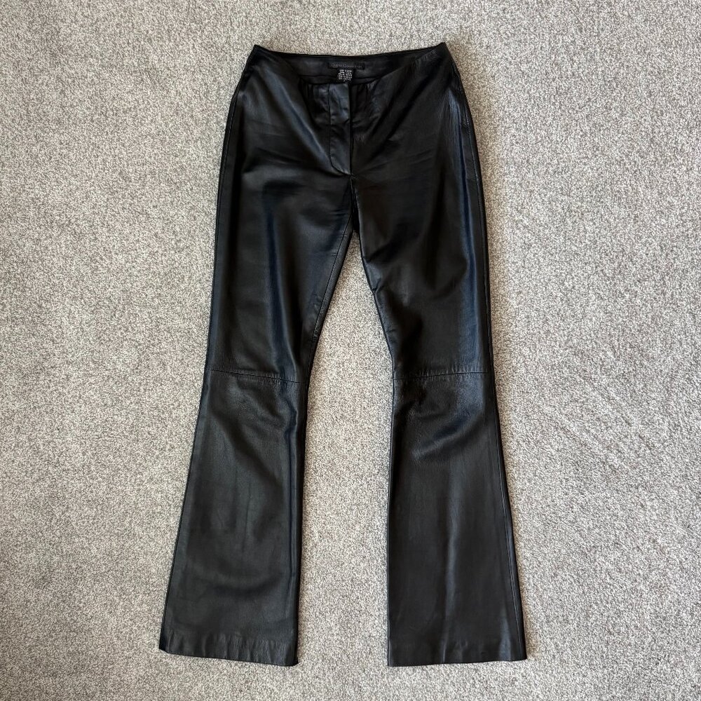 Guess Collection Low Rise Leather Boot Cut Pants-Vintage-Size 0